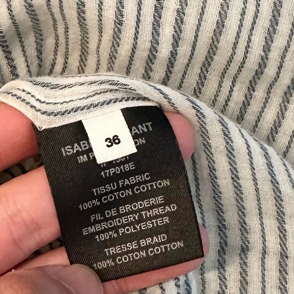 Isabel Marant Etoile Women’s Joy Striped Top Blouse - Picture 4 of 5
